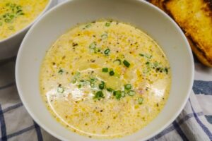 Potato soup with bacon and cream