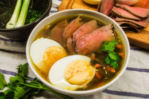 Sorrel cabbage soup with beef