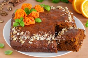 Lenten carrot pie with nuts