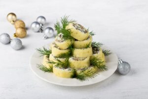 Cheese roulet with a filling for the New Year