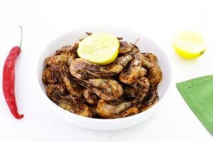Shrimps fried in the shell