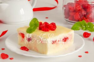 Cottage cheese casserole with sour cake