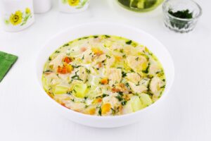 Gorbusha fish soup with cream