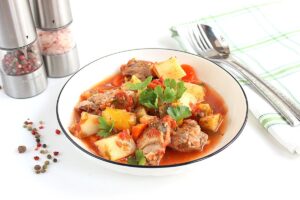 Stewed turkey with vegetables