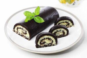 Chocolate sausage with coconut chips