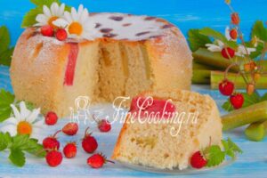 Charlotte with rhubarb