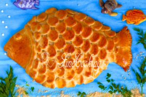 Fish pie from yeast dough
