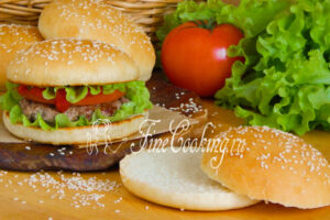 Homemade buns for hamburgers