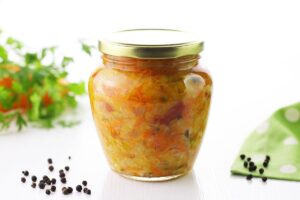 Cabbage soup for the winter in banks
