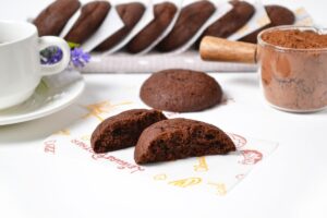 Homemade chocolate cookies with cocoa