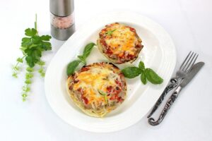 Cabbage with minced meat in the oven with cheese