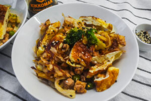 Lapsha with minced meat and egg -style egg