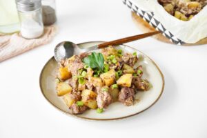 Chicken liver in the oven with potatoes