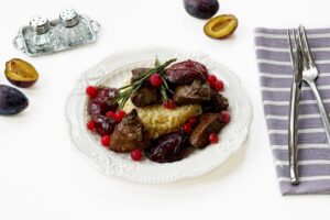 Delicious turkey liver in a frying pan