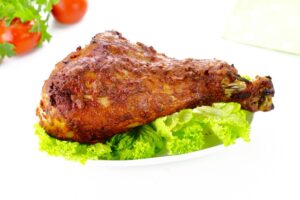 Turkey drumstick in the oven is juicy